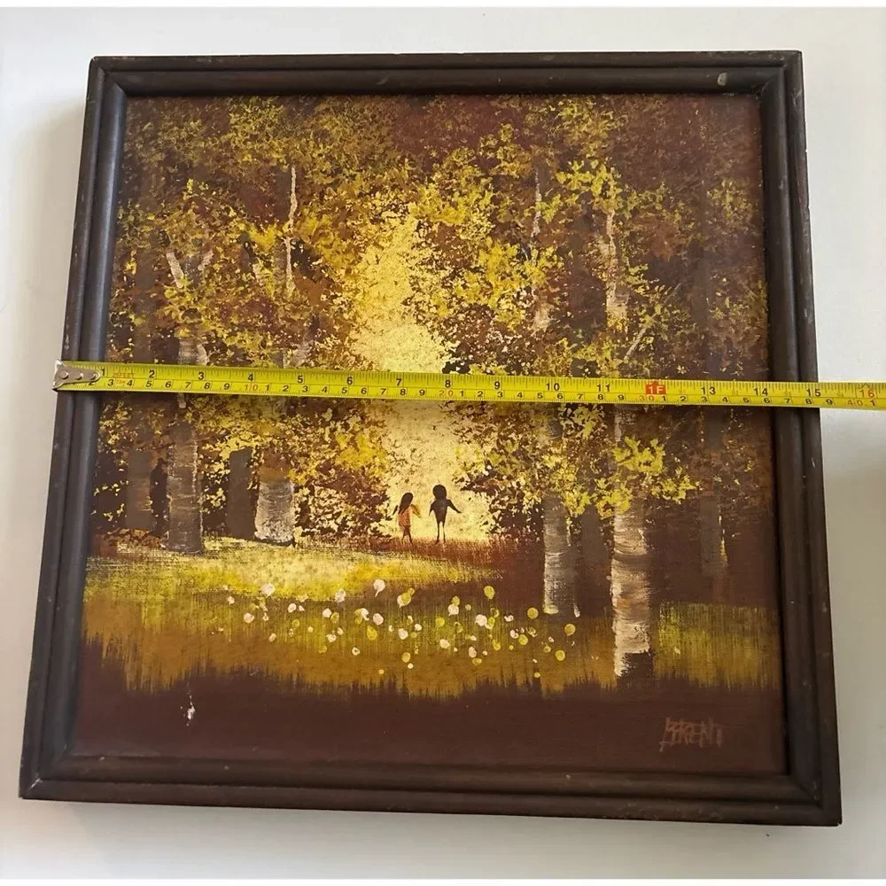 Original Mid Century Paul Brent Oil Painting ~Golden Birch Forest On Canvas